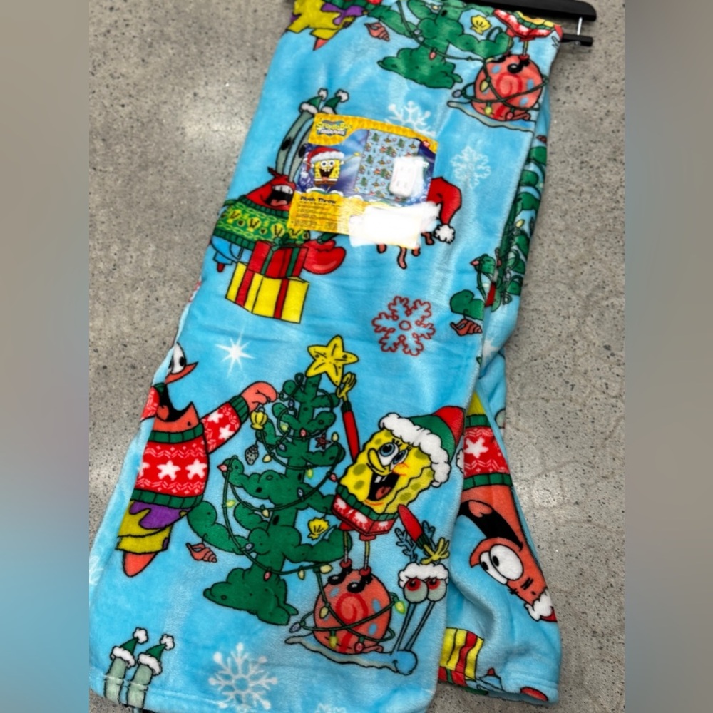 SpongeBob SquarePants Festive Blue Blanket